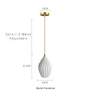 Axyaa Modern British Ribbed Ceramic Chandelier White Lampshade