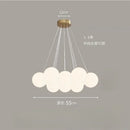 LED Chandeliers Milk White Glass Ball Pendant Lamps by Axyaa for Home Lighting Decor