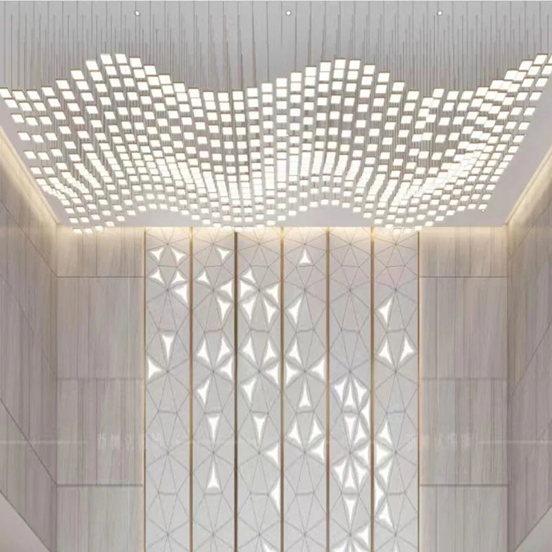 Axyaa Acrylic Hanging Chandelier LED Pendant Light for Living Room & Hotel
