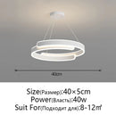 Axyaa Black White Led Pendant Ring Chandelier for Home Indoor Decor Lighting