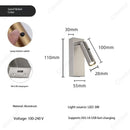 Axyaa LED Adjustable Reading Wall Lamp with Switch for Elegant Bedroom Atmosphere