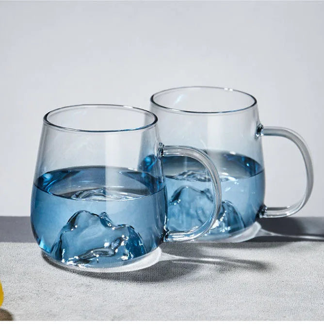 Axya Snow Mountain Glass Kettle with Silicone Lid - Large Capacity Gradient Kanzan Cooler glamorizesjuice
