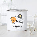 Axyaa Cartoon Panda Dog Enamel Coffee Mug Custom Name Kids Birthday Gift