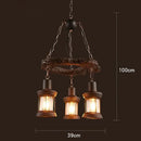 Axyaa Industrial Glass & Wood Chandelier - Retro Style for Restaurants, Bars & Coffee Shops
