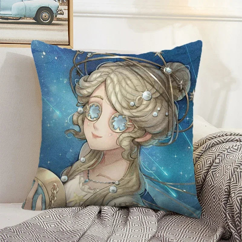 Axyaa Anime Bed Pillow Case 45x45 Decorative Cushion Cover Home Sofa Decor