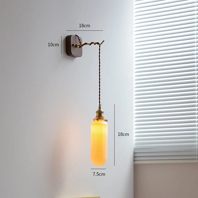 Axyaa Walnut Wooden LED Wall Lights Fixture Modern Indoor Lighting Nordic Wandlamp