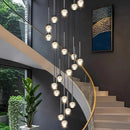 Axyaa Crystal Chandelier Stair Pendant Living Room Interior Lighting