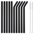 Axyaa Glass Straws - 10Pc Colorful Reusable Eco-friendly Drinking Straws