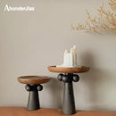 Axya Nordic High Foot Wood Tray for Home Décor, Storage & Jewelry Display