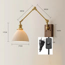 Axyaa Copper Swing LED Wall Light with Pull Chain Switch, Wide Rotation, Walnut Canopy