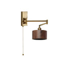 Axyaa Wooden Wall Sconce LED Lampshade with Pull Chain Switch for Bedroom Bathroom Perspective Mirror