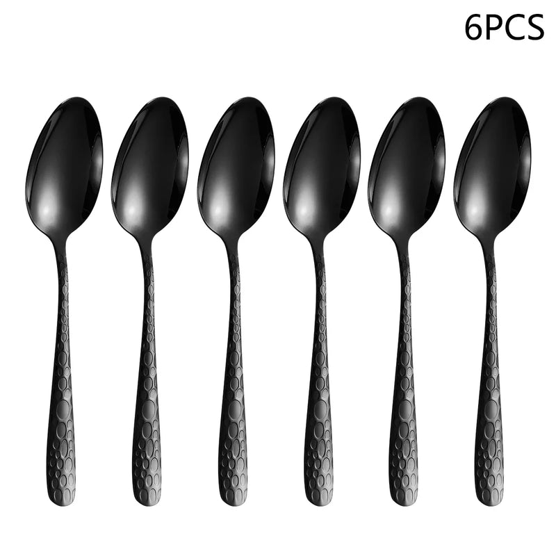 Axyaa Black Stainless Steel Cutlery Set for Home Kitchen Holiday Dinner