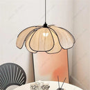Axyaa Petal Pendant Light: Modern Fabric Ceiling Lamp with Tricolored E27 Bulb