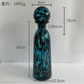Axyaa Leopard Print Glass Vase with Lid, Flower Arrangement Home Decor