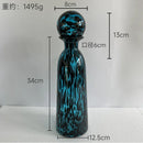 Axyaa Leopard Print Glass Vase with Lid, Flower Arrangement Home Decor