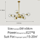 Axyaa Clear Glass Ball Pendant LED Chandelier for Home Interior Lighting
