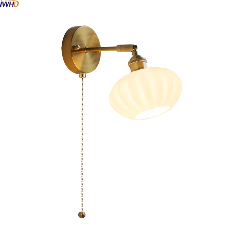 Axyaa White Glass LED Wall Lamps - Modern Nordic Interior, Up Down Rotate Lighting