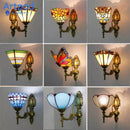 Stained Glass Lampshade Butterfly Pyramid Wall Lamp by Axyaa