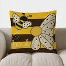 Axyaa Bee Pattern Pillow Cover for Sofa, Bedroom, Car - Cute & Happy Design