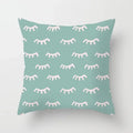 Light Blue Green Mint Geometric Print Boho Pillowcase Set by Axyaa