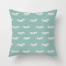 Light Blue Green Mint Geometric Print Boho Pillowcase Set by Axyaa