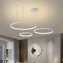 Axyaa Black Rings Pendant Light Chandelier Dimmable Remote Lamp Modern Minimalist Style