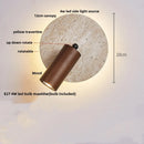 Axyaa Nordic Copper LED Wall Lamp with Button Switch and Travertine Accent