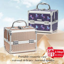 Axyaa Unicorn Cosmetic Jewelry Organizer with Mirror, 2 Trays - Portable Lock Makeup Case
