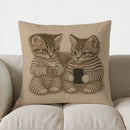 Cute Cats in PJs Phone Pillow Cover by Axyaa: Sofa, Bedroom, Car Decor