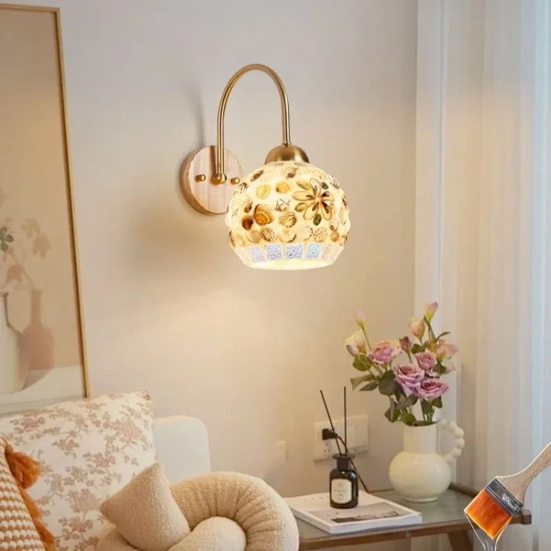 Axyaa Shells Resin LED Wall Lamp for Home Decor and Interior Design