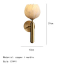 Axyaa Art Deco Marble Flower Wall Lamp, Brass Lighting Fixtures for Home Décor