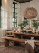 Axyaa Handmade Rattan Lantern Pendant Lights for Wabi-sabi Restaurant and Zen Dining