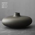Axyaa Black Terracotta Abstract Vase Coarse Pottery Retro Glazed Flower Arranger