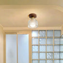 Axyaa Modern Wood Glass LED Ceiling Light for Kitchen Living Room Decor