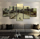 Axyaa Walking Dead Decor Canvas Art - 5 Piece Living Room Wall Print
