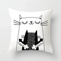 Axyaa Cat Sofa Pillow Cover - Cartoon Style Home Decor Pillowcase