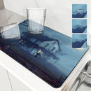 Skeleton Farmhouse Drying Mat by Axyaa: Non-Slip Absorbent Kitchen Counter Mat