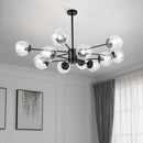 Axyaa Clear Glass Ball Pendant LED Chandelier for Home Interior Lighting