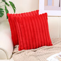 Axyaa Luxe Faux Fur Striped Throw Pillow Cover for Home Decor