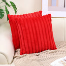 Axyaa Luxe Faux Fur Striped Throw Pillow Cover for Home Decor