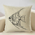 Axyaa Octopus Personality Linen Pillowcase for Marine Life Sofa Decoration