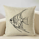 Axyaa Octopus Personality Linen Pillowcase for Marine Life Sofa Decoration