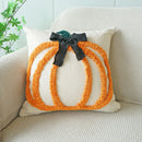 Axyaa Halloween Pumpkin Embroidered Cushion Cover 45x45cm Bow Decoration