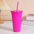 Axyaa 24oz Solid Color Reusable Cold Cup with Lid and Straw