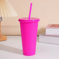 Axyaa 710ml 24oz Reusable Plastic Cold Cup with Lid and Straw
