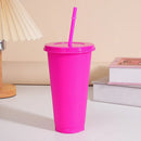 Axyaa 710ml 24oz Reusable Plastic Cold Cup with Lid and Straw