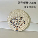 Seashell Placemats Round Colorful Shell Tray for Home Kitchen by Axya