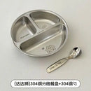 Axyaa Stainless Steel 3-Compartment Dinner Plate Tray - Divided Dining Kitchen Food Container