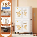 Axyaa Cartoon Wardrobe: Foldable Storage Organizer with Wheels