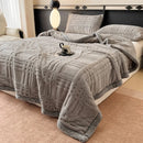 Axyaa Flannel Fleece Grid Pattern Throw Blanket - Luxe Nap, Bed, or Sofa Cover